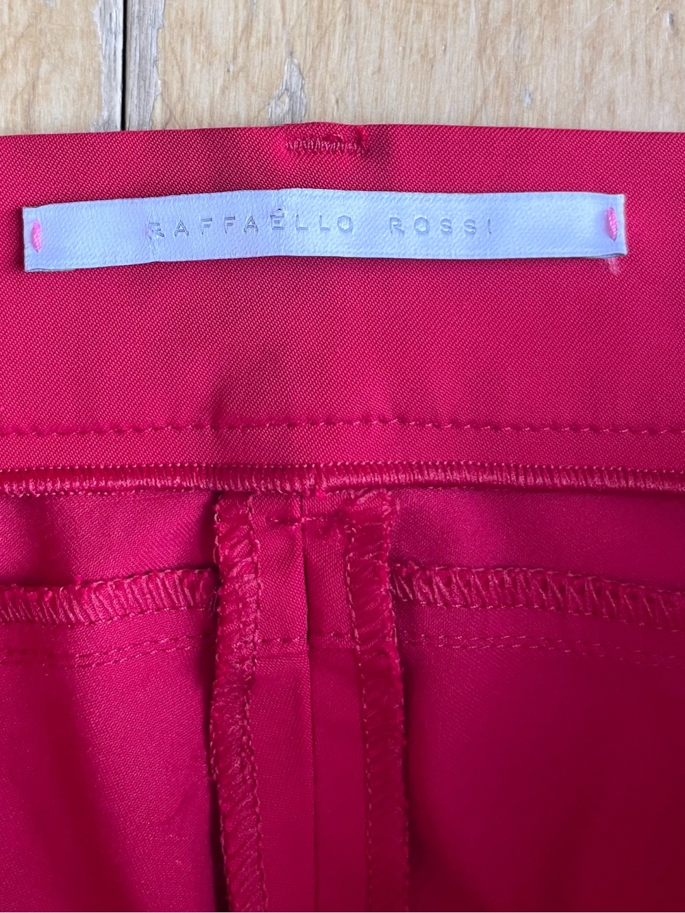 Raffaello Rossi Minimalist Red Slim-fit Pants Trousers Size 36 - Picture 4 of 11
